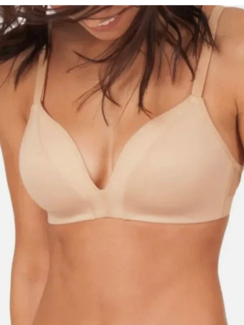 LIVELY Nude All-day Deep V No-wire Convertible Bra Size 34DDD